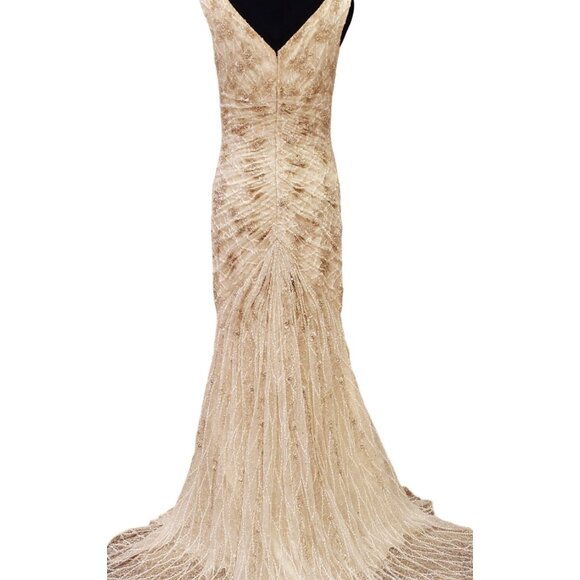 WOW Luxury Designer Couture Wedding Evening Party Prom Runway Beaded Gown Dress - Picture 11 of 16